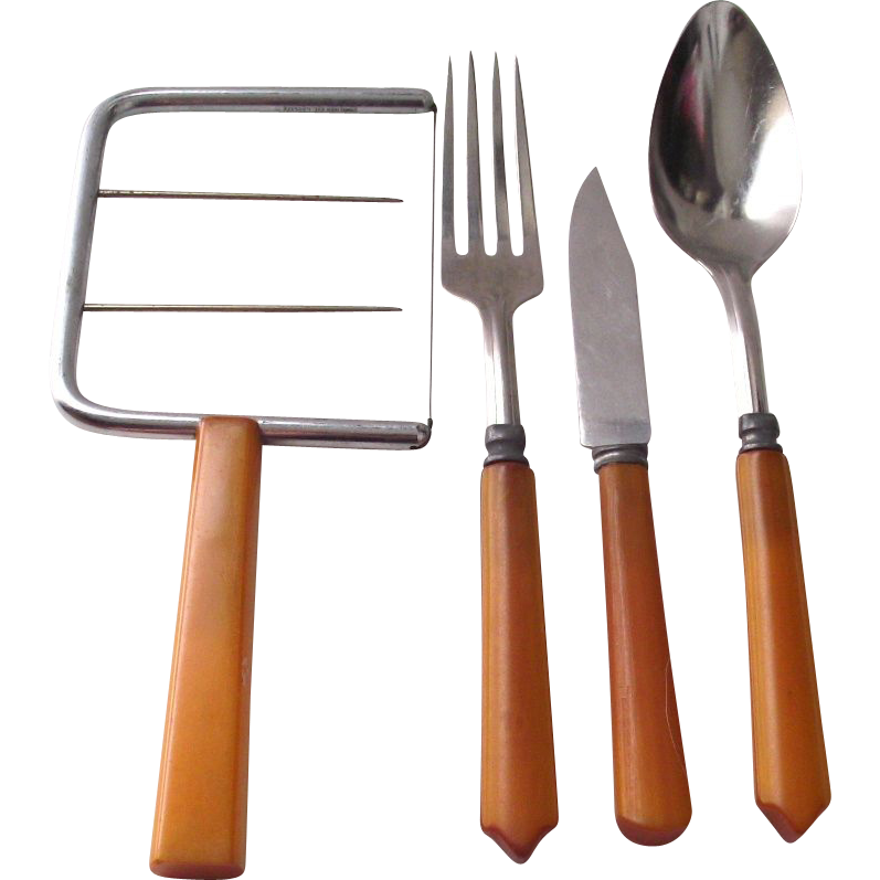 Bakelite Flatware Angel Food Cake Knife Mixed Lot Bakelite Flatware Angel Food Cake Knife Mixed Lot