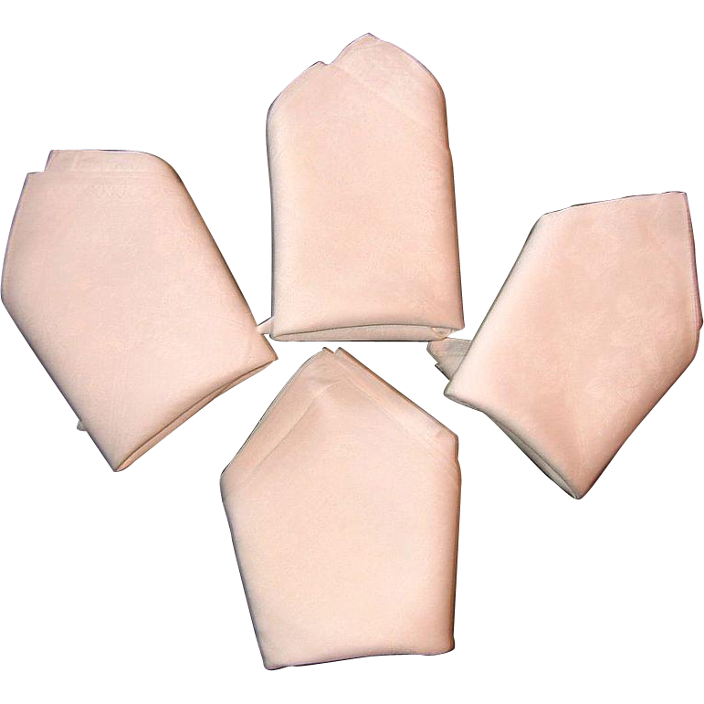 4 Piece Stunning 24" Vintage Damask Linen Dinner Napkins 4 Piece Stunning 24" Vintage Damask Linen Dinner Napkins