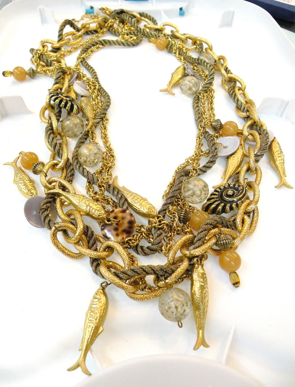 MAYA Spirit of the Sea Huge Fish and Rope Chain Necklace MAYA Spirit of the Sea Huge Fish and Rope Chain Necklace