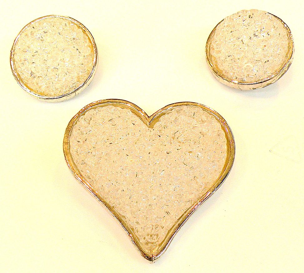 EDOUARD RAMBAUD Paris Crystal Rock Candy Heart Brooch and Earrings EDOUARD RAMBAUD Paris Crystal Rock Candy Heart Brooch and Earrings