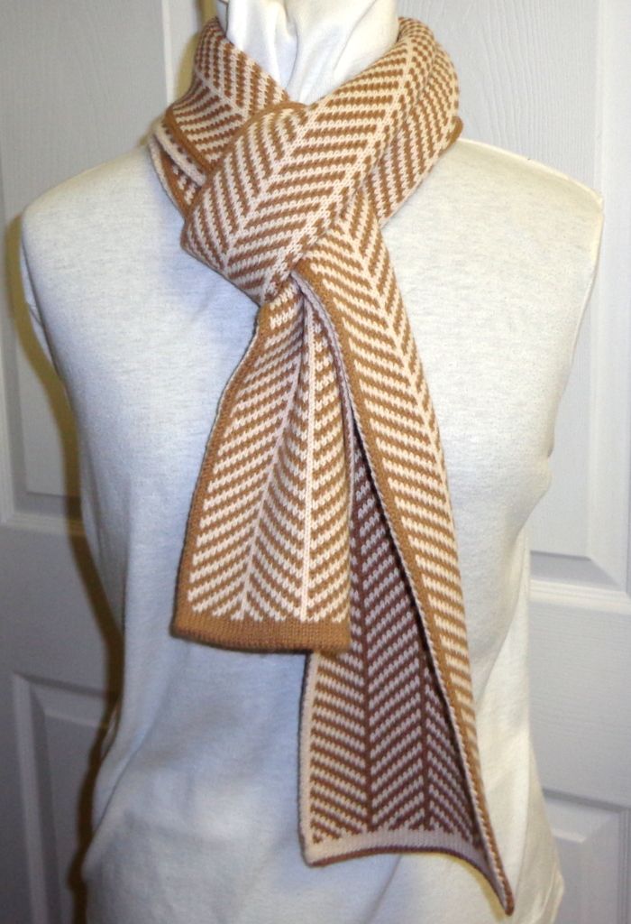 Calvin Klein Long Scarf. Brown & Cream. As New Condition. Calvin Klein Long Scarf. Brown & Cream. As New Condition.