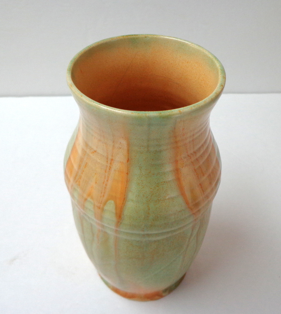 Beswick Ware Vase. Made in England. Orange & Lime Colors. from