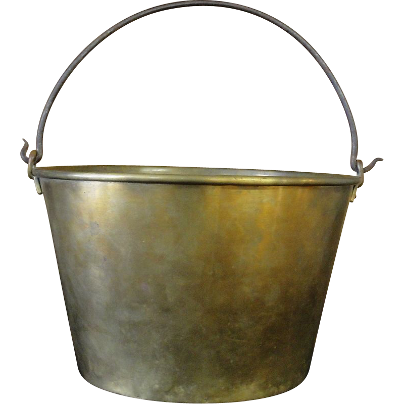Antique 19th Century Brass Pail with Handle from breadandbutter on Ruby