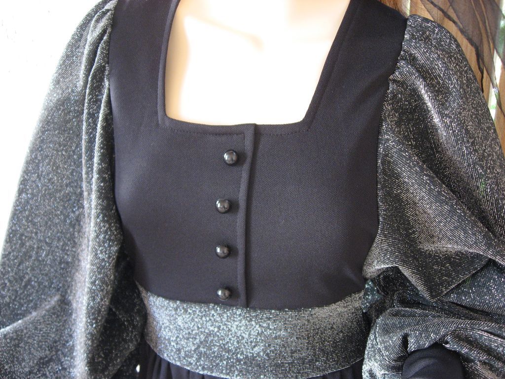 Vintage 1970's Black & Silver knit evening maxi dress ~ Richard Shops~ British Vintage 1970's Black & Silver knit evening maxi dress ~ Richard Shops~ British