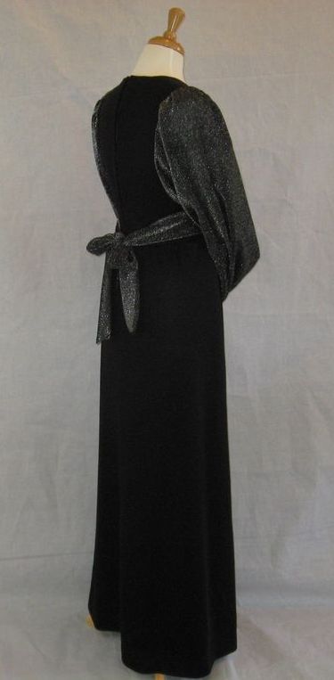Vintage 1970's Black & Silver knit evening maxi dress ~ Richard Shops~ British Vintage 1970's Black & Silver knit evening maxi dress ~ Richard Shops~ British
