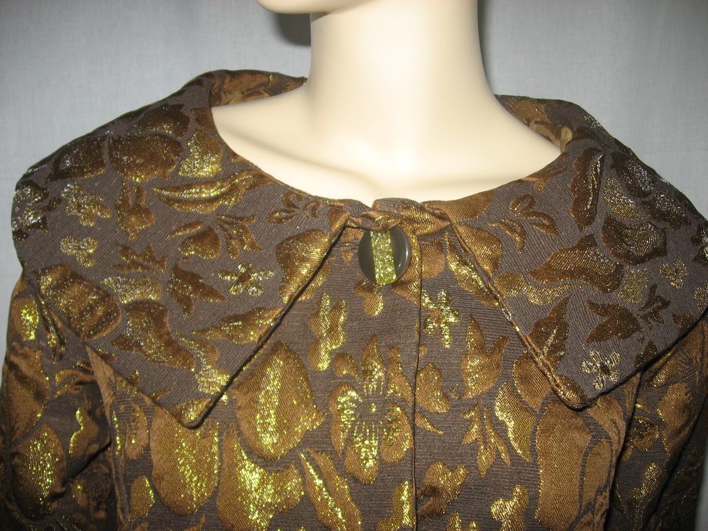 Vintage Brown, Black and Gold Brocade Women's Evening Jacket Vintage Brown, Black and Gold Brocade Women's Evening Jacket