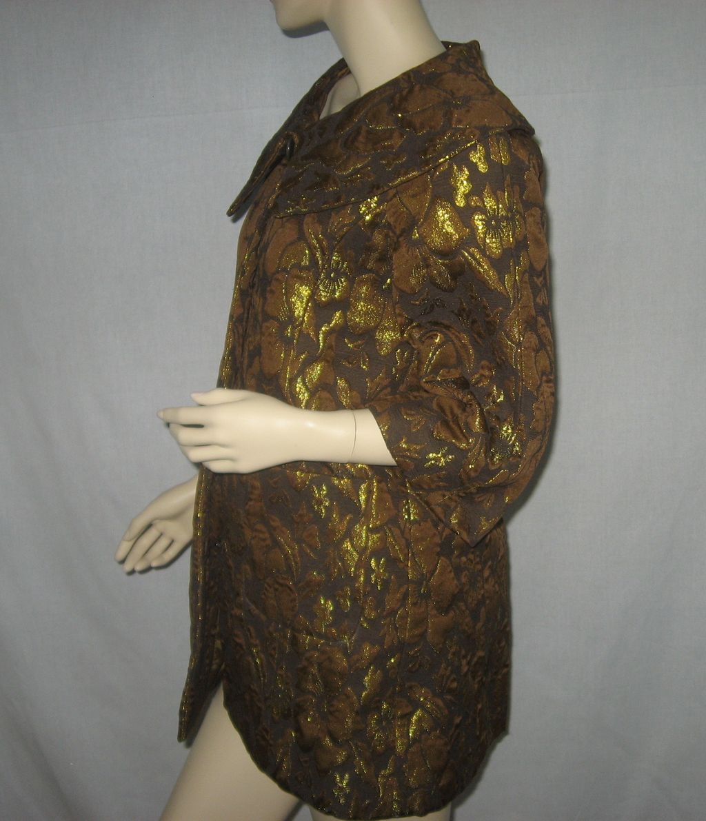 Vintage Brown, Black and Gold Brocade Women's Evening Jacket Vintage Brown, Black and Gold Brocade Women's Evening Jacket