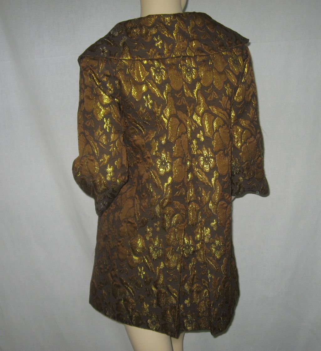 Vintage Brown, Black and Gold Brocade Women's Evening Jacket Vintage Brown, Black and Gold Brocade Women's Evening Jacket