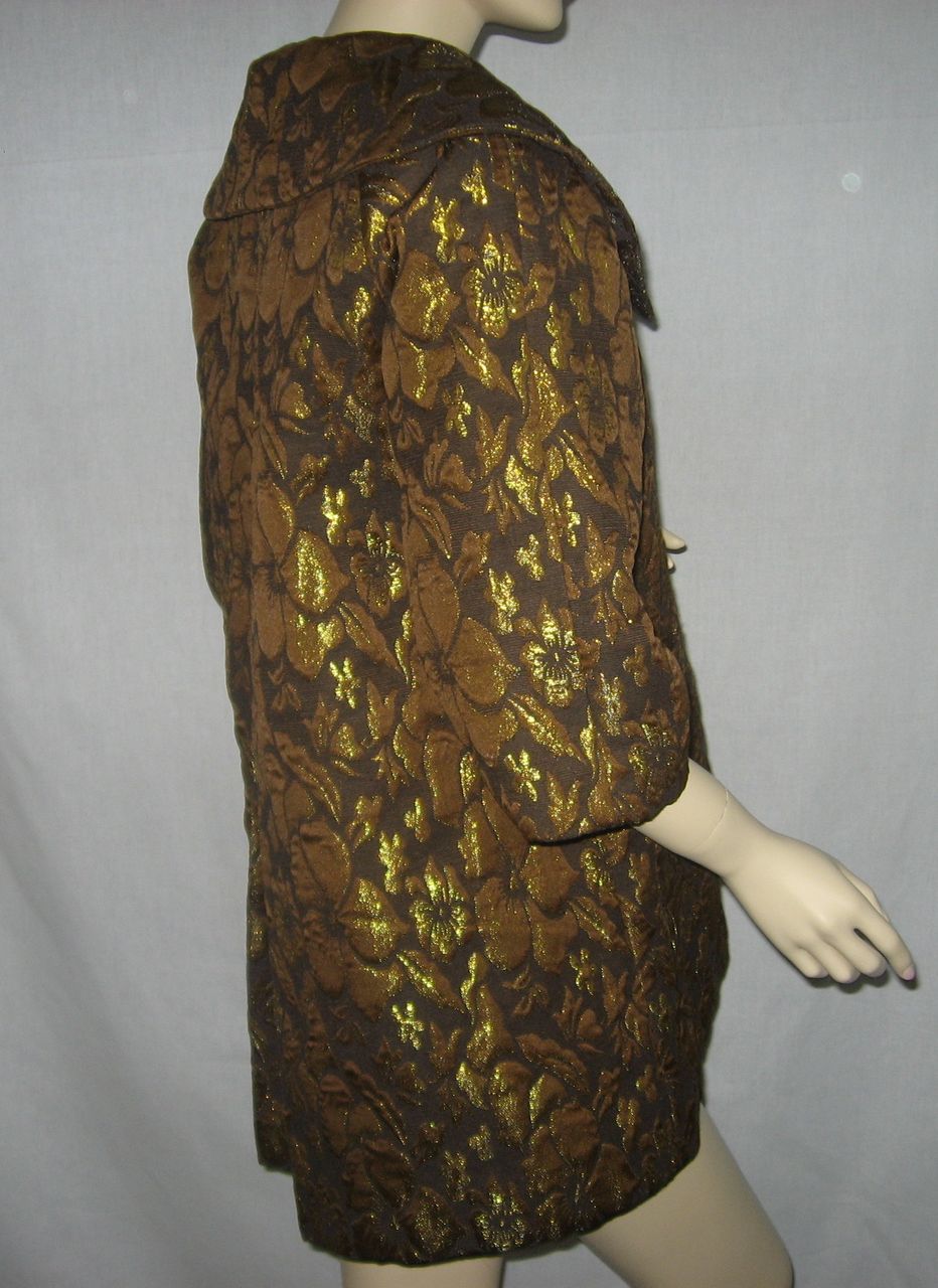 Vintage Brown, Black and Gold Brocade Women's Evening Jacket Vintage Brown, Black and Gold Brocade Women's Evening Jacket