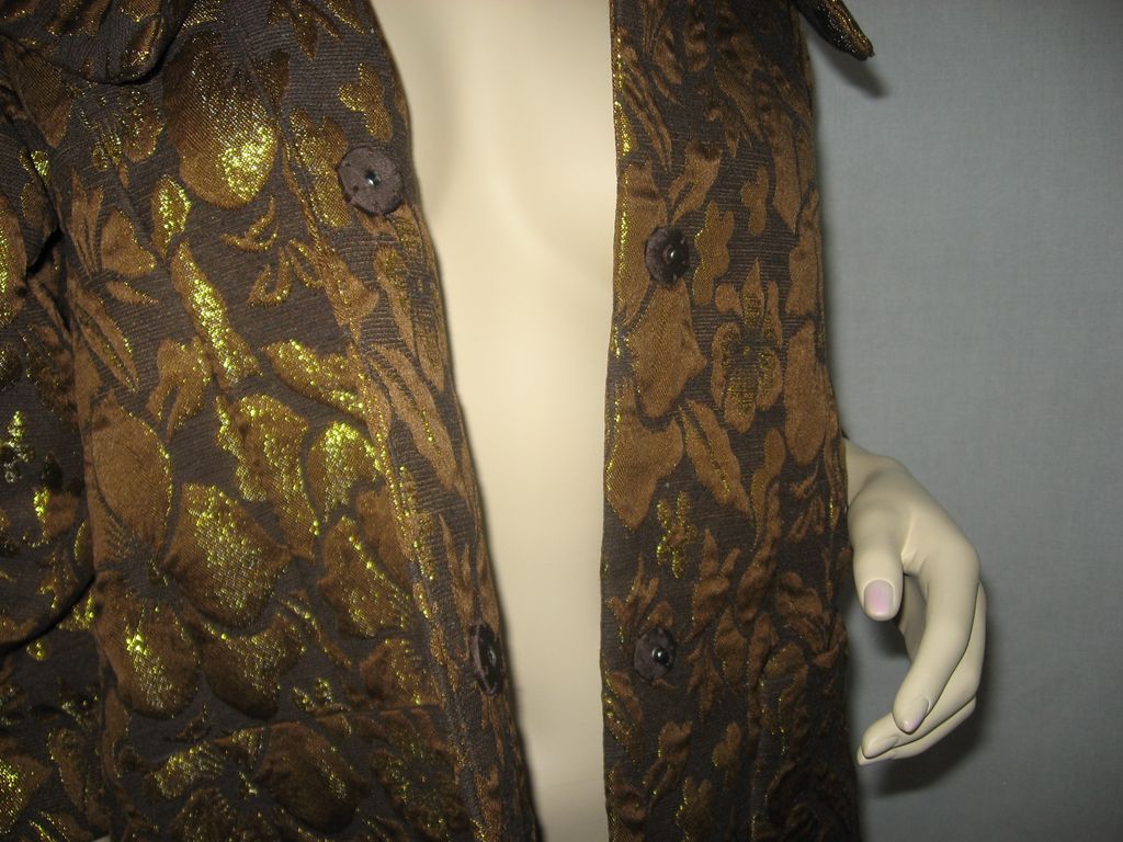 Vintage Brown, Black and Gold Brocade Women's Evening Jacket Vintage Brown, Black and Gold Brocade Women's Evening Jacket