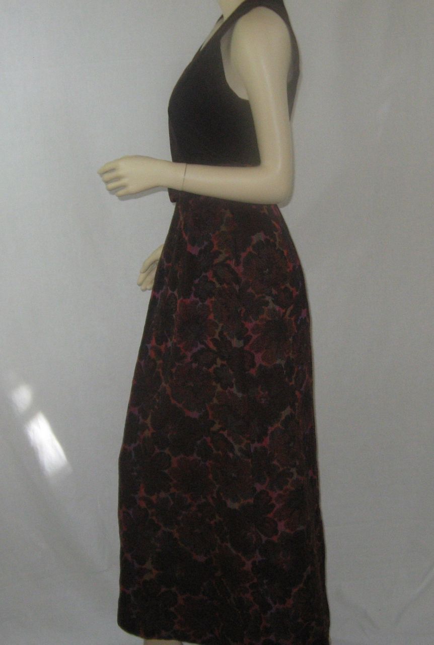 Vintage 1970's Coco California Brown & Tapestry Maxi Dress Vintage 1970's Coco California Brown & Tapestry Maxi Dress