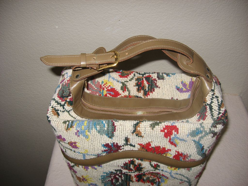 1960's Tapestry carpet bucket purse handbag 1960's Tapestry carpet bucket purse handbag