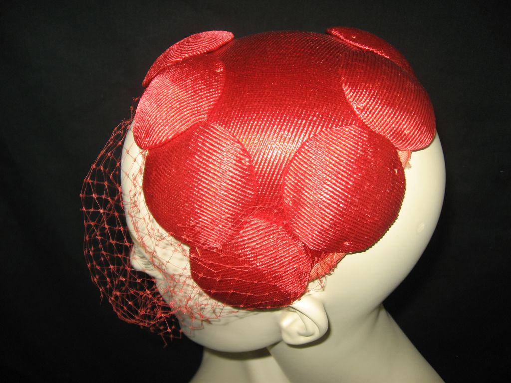 Vintage Red Ladies Hat Bandeau Vintage Red Ladies Hat Bandeau