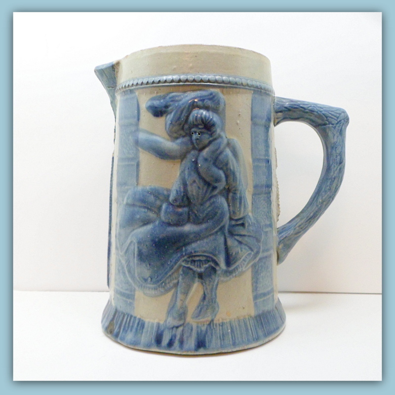 Antique Stoneware Pitcher Fannie Flagg Robinson Clay Blue Grey Tankard Last Chance Antique Stoneware Pitcher Fannie Flagg Robinson Clay Blue Grey Tankard Last Chance