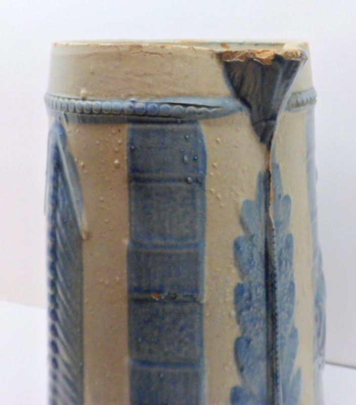 Antique Stoneware Pitcher Fannie Flagg Robinson Clay Blue Grey Tankard Last Chance Antique Stoneware Pitcher Fannie Flagg Robinson Clay Blue Grey Tankard Last Chance