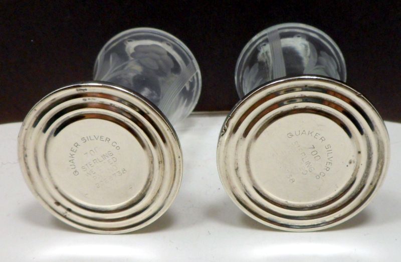 Vintage Sterling Silver Cut Glass Shakers 1930s Salt Pepper Last Chance Vintage Sterling Silver Cut Glass Shakers 1930s Salt Pepper Last Chance