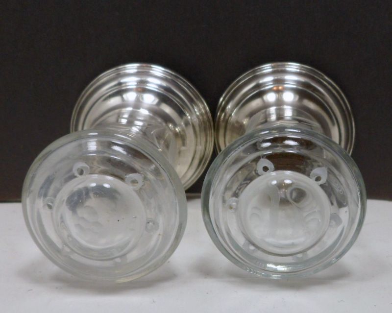 Vintage Sterling Silver Cut Glass Shakers 1930s Salt Pepper Last Chance Vintage Sterling Silver Cut Glass Shakers 1930s Salt Pepper Last Chance