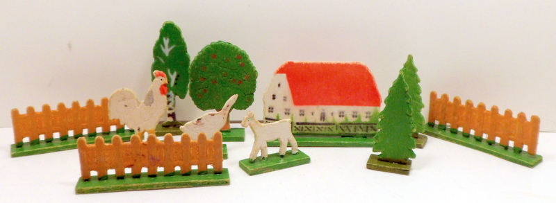 Vintage Wooden Farm Animals Farm Set Putz Germany 33 Pieces Vintage Wooden Farm Animals Farm Set Putz Germany 33 Pieces