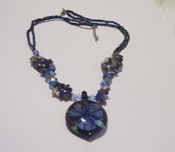 Beautiful Blue 3D Lampwork Pendant Beautiful Blue 3D Lampwork Pendant