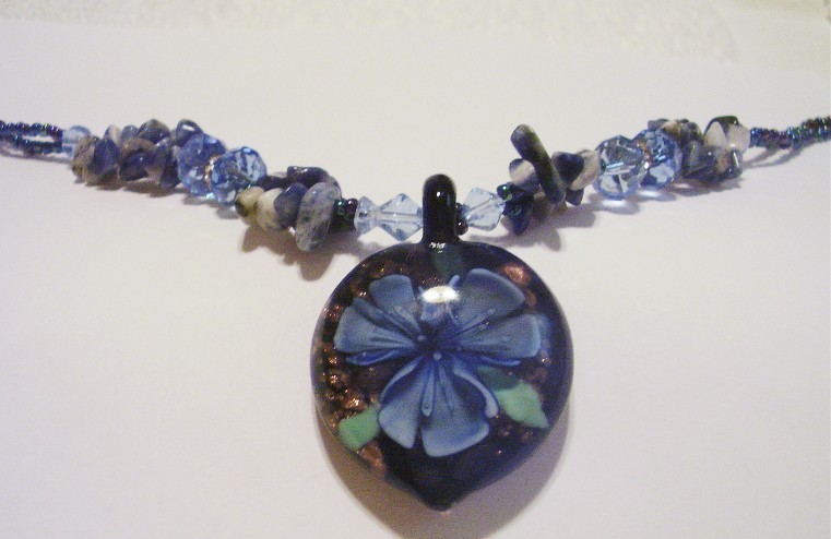 Beautiful Blue 3D Lampwork Pendant Beautiful Blue 3D Lampwork Pendant