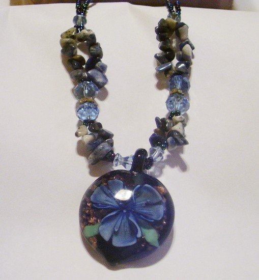 Beautiful Blue 3D Lampwork Pendant Beautiful Blue 3D Lampwork Pendant