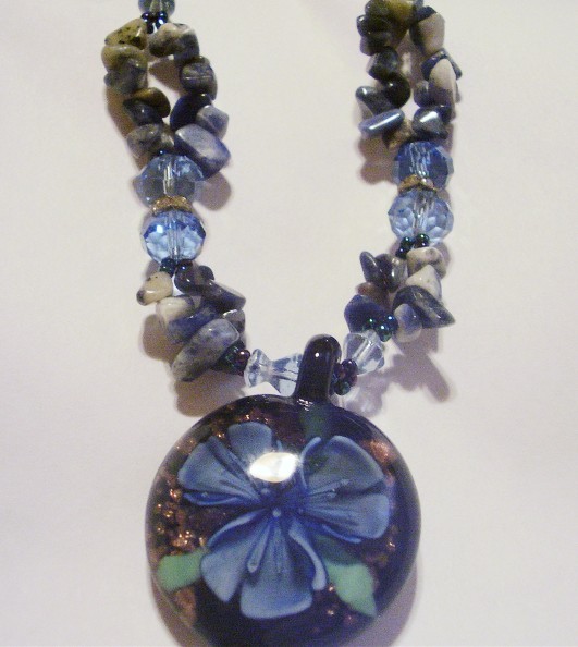 Beautiful Blue 3D Lampwork Pendant Beautiful Blue 3D Lampwork Pendant