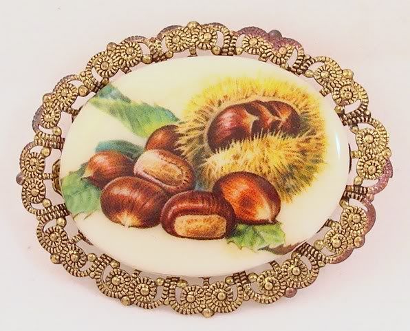Vintage Signed Western Germany Chestnuts Brooch Vintage Signed Western Germany Chestnuts Brooch