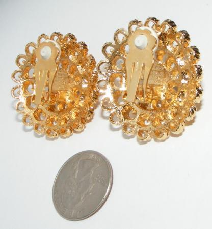 Vintage Big and Bold Faux Pearl Filigree Flower Earrings Vintage Big and Bold Faux Pearl Filigree Flower Earrings