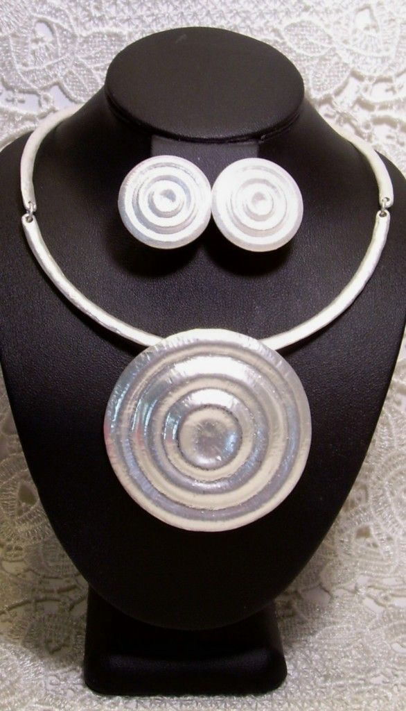 Silver-tone Tribal Design Necklace Earring Set Silver-tone Tribal Design Necklace Earring Set