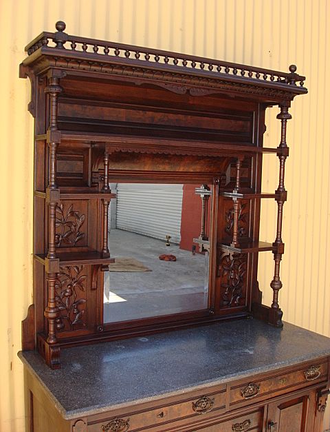 Antique Furniture Antique Victorian Marble Top Display Hutch Buffet Cabinet Antique Furniture Antique Victorian Marble Top Display Hutch Buffet Cabinet