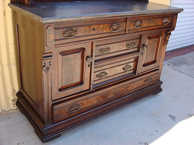 Antique Furniture Antique Victorian Marble Top Display Hutch Buffet Cabinet Antique Furniture Antique Victorian Marble Top Display Hutch Buffet Cabinet