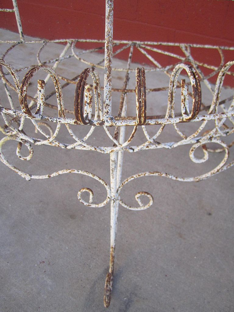 Charming Antique Painted Iron Three Tier Plant Stand Shabby Chic Antique Furniture! Charming Antique Painted Iron Three Tier Plant Stand Shabby Chic Antique Furniture!