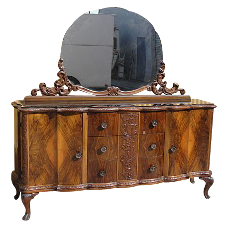 Antique Furniture Antique Italian Walnut Sideboard with Mirror! Antique Furniture Antique Italian Walnut Sideboard with Mirror!