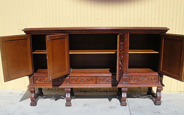 Antique Furniture Spanish Antique Carved Sideboard! Antique Furniture Spanish Antique Carved Sideboard!