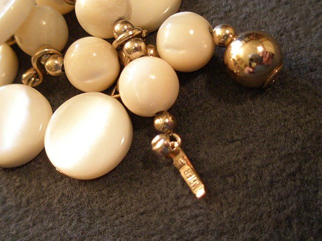 Signed "Napier" Faux Mother-of-Pearl Choker Necklace Signed "Napier" Faux Mother-of-Pearl Choker Necklace