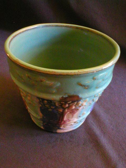 Hull Pottery "Early Art" Jardiniere w/Embossed Design in Blended Glaze Hull Pottery "Early Art" Jardiniere w/Embossed Design in Blended Glaze