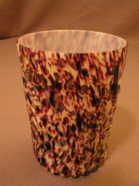 Art Glass "Spatter" or "End-of-Day" Narrow Swirl Pattern Tumblers Art Glass "Spatter" or "End-of-Day" Narrow Swirl Pattern Tumblers