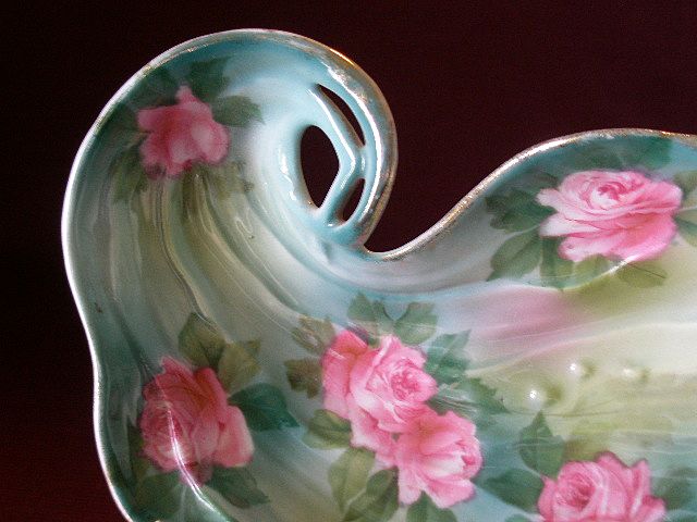 Wheelock "Prussia" Leaf-Shape Celery/Relish Tray w/Embossed & Floral Decoration Wheelock "Prussia" Leaf-Shape Celery/Relish Tray w/Embossed & Floral Decoration