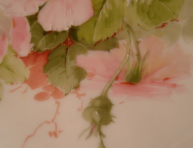 Hand-Painted Porcelain Dresser/Serving Tray w/Tea Roses Motif Hand-Painted Porcelain Dresser/Serving Tray w/Tea Roses Motif