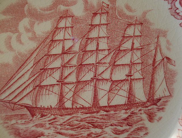 Set of 4 Homer Laughlin "Americana Series - Clipper Ship, Great Republic" Salad/Dessert Plates Set of 4 Homer Laughlin "Americana Series - Clipper Ship, Great Republic" Salad/Dessert Plates