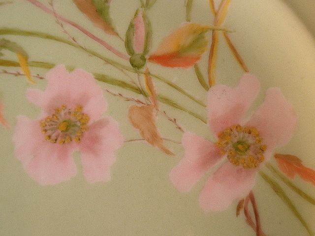 Early David or Charles Haviland H.P. Plate w/Wild Roses Motif Early David or Charles Haviland H.P. Plate w/Wild Roses Motif