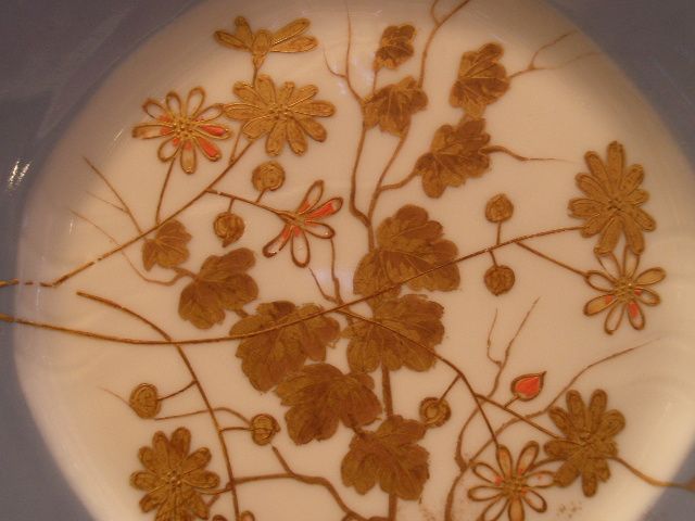 Set of 4 Jean Pouyat (JPL) Limoges Hand Painted Salad/Dessert Plates w/Encrusted Gold Floral Decoration Set of 4 Jean Pouyat (JPL) Limoges Hand Painted Salad/Dessert Plates w/Encrusted Gold Floral Decoration