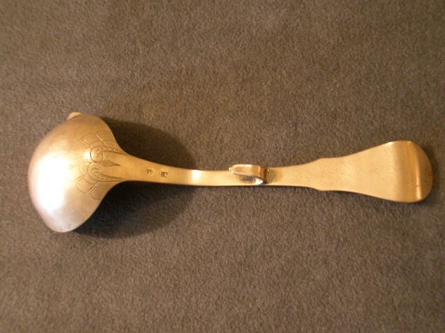 Eighteenth Century American Coin Silver Sauce/Cream Ladle - Stamped "CH" Eighteenth Century American Coin Silver Sauce/Cream Ladle - Stamped "CH"