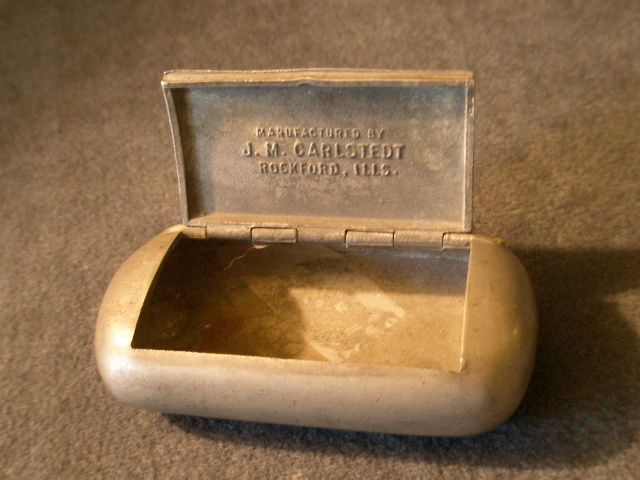 J. M. Carlstedt "Pewter Snuff Box" - Rockford, Illinois J. M. Carlstedt "Pewter Snuff Box" - Rockford, Illinois