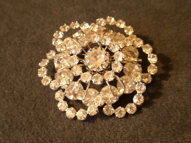 "By Gale" Silver-Tone and Diamond Rhinestone Brooch "By Gale" Silver-Tone and Diamond Rhinestone Brooch