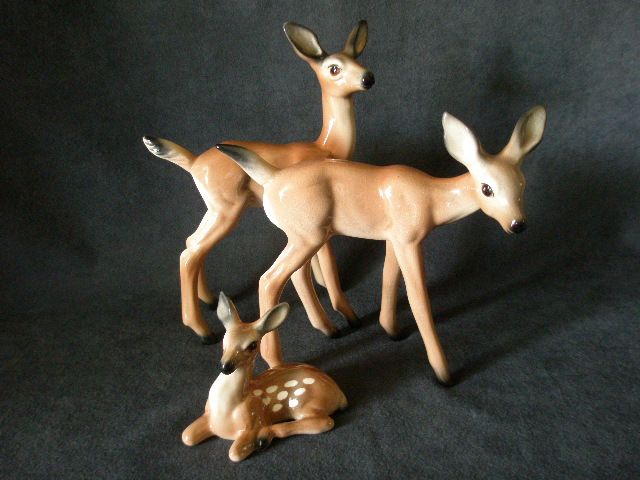 Brad Keeler California Pottery 3-Piece "Deer Family" Figurine Set Brad Keeler California Pottery 3-Piece "Deer Family" Figurine Set
