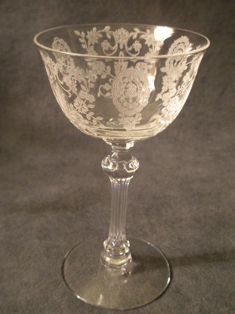 Set of 6 - Tiffin "June Night" Pattern Liquor Cocktail Glasses Set of 6 - Tiffin "June Night" Pattern Liquor Cocktail Glasses