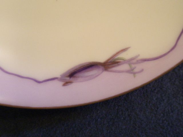Caine's Studio Hand-Painted Cabinet Plate w/Mountain Columbine Motif Caine's Studio Hand-Painted Cabinet Plate w/Mountain Columbine Motif
