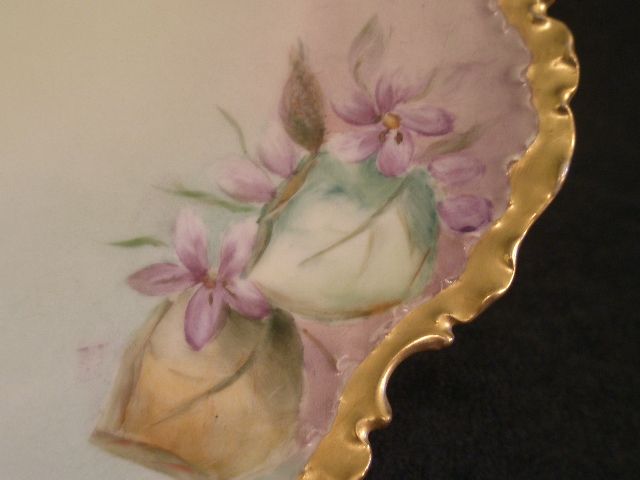 Rosenthal Porcelain Hand-Painted Cabinet Plate w/Violet Blossom Motif Rosenthal Porcelain Hand-Painted Cabinet Plate w/Violet Blossom Motif