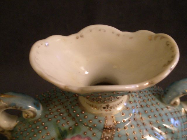 Nippon Hand Painted Vase w/Chrysanthemum & Gold Enamel Decoration Nippon Hand Painted Vase w/Chrysanthemum & Gold Enamel Decoration